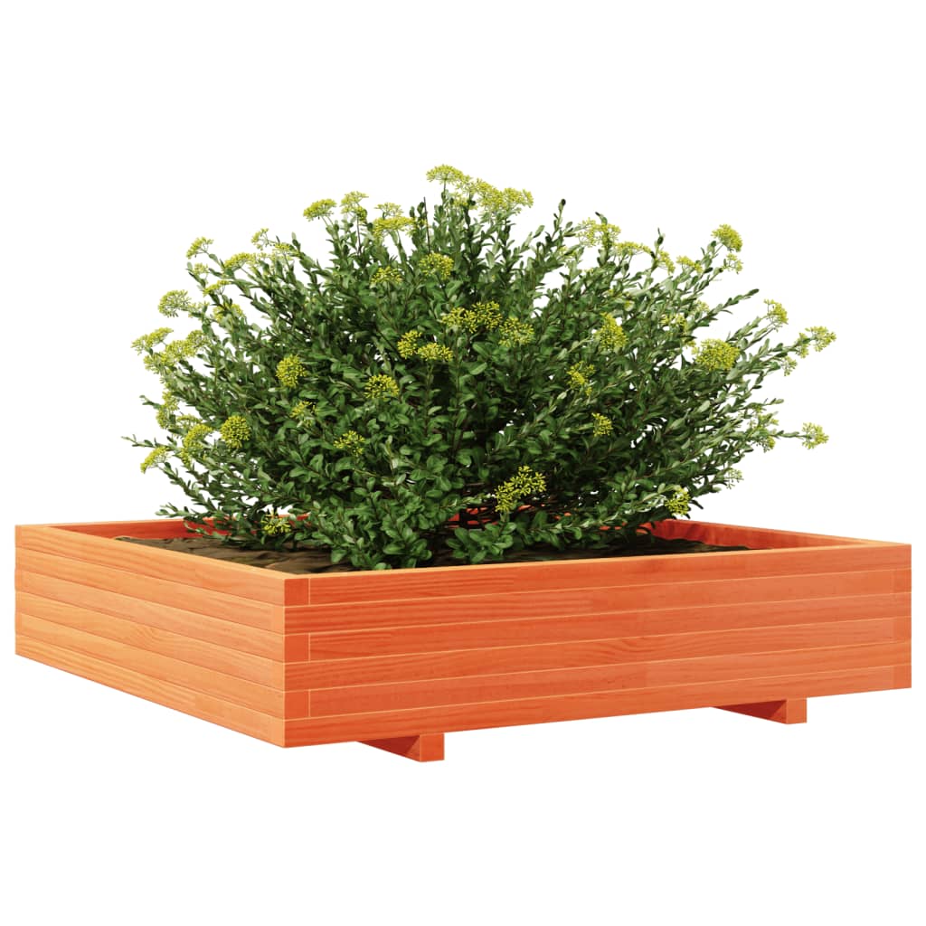 vidaXL Garden Planter Wax Brown 110x110x26.5 cm Solid Wood Pine