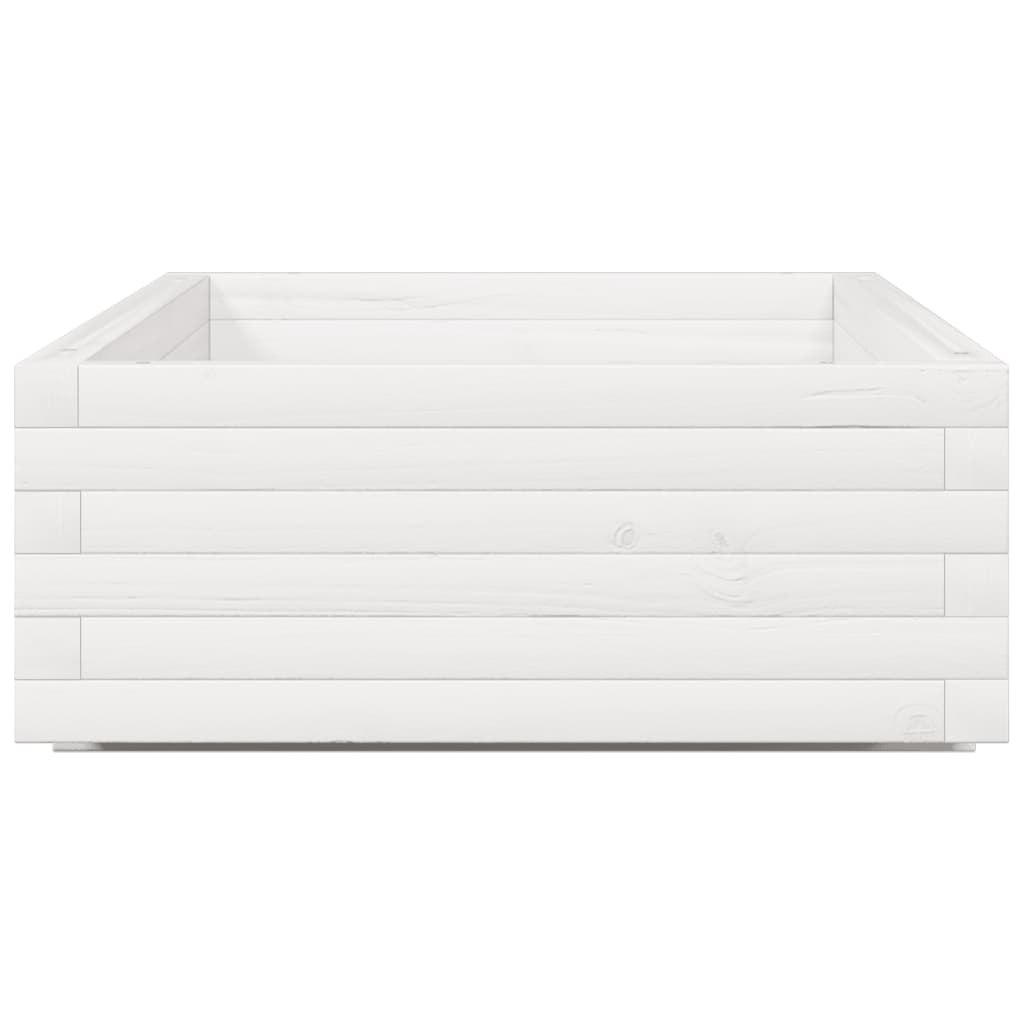 vidaXL Garden Planter White 110x60x26.5 cm Solid Wood Pine