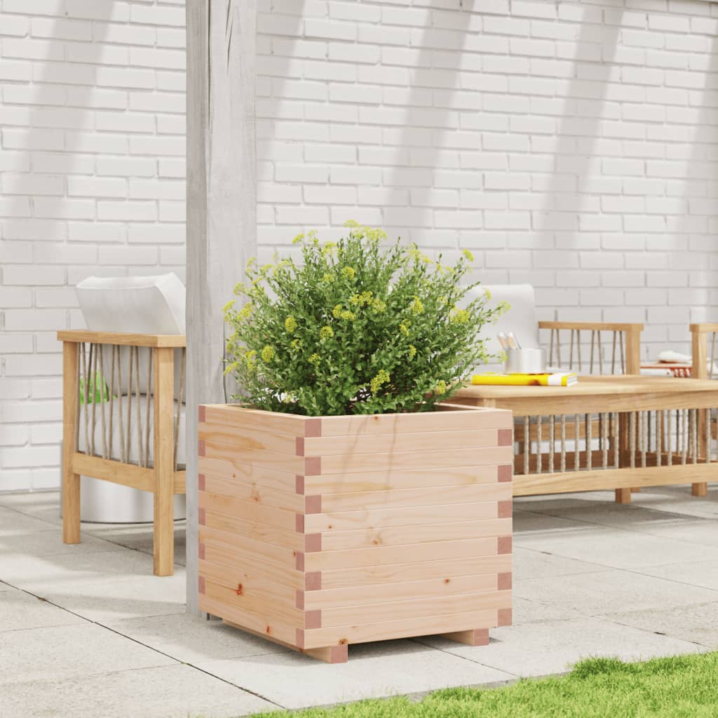 vidaXL Garden Planter 50x50x49.5 cm Solid Wood Pine