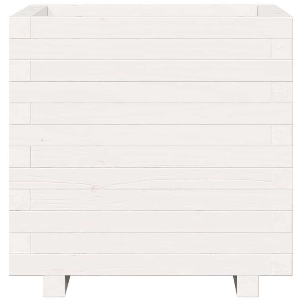 Garden Planter White 50x50x49.5 cm Solid Wood Pine