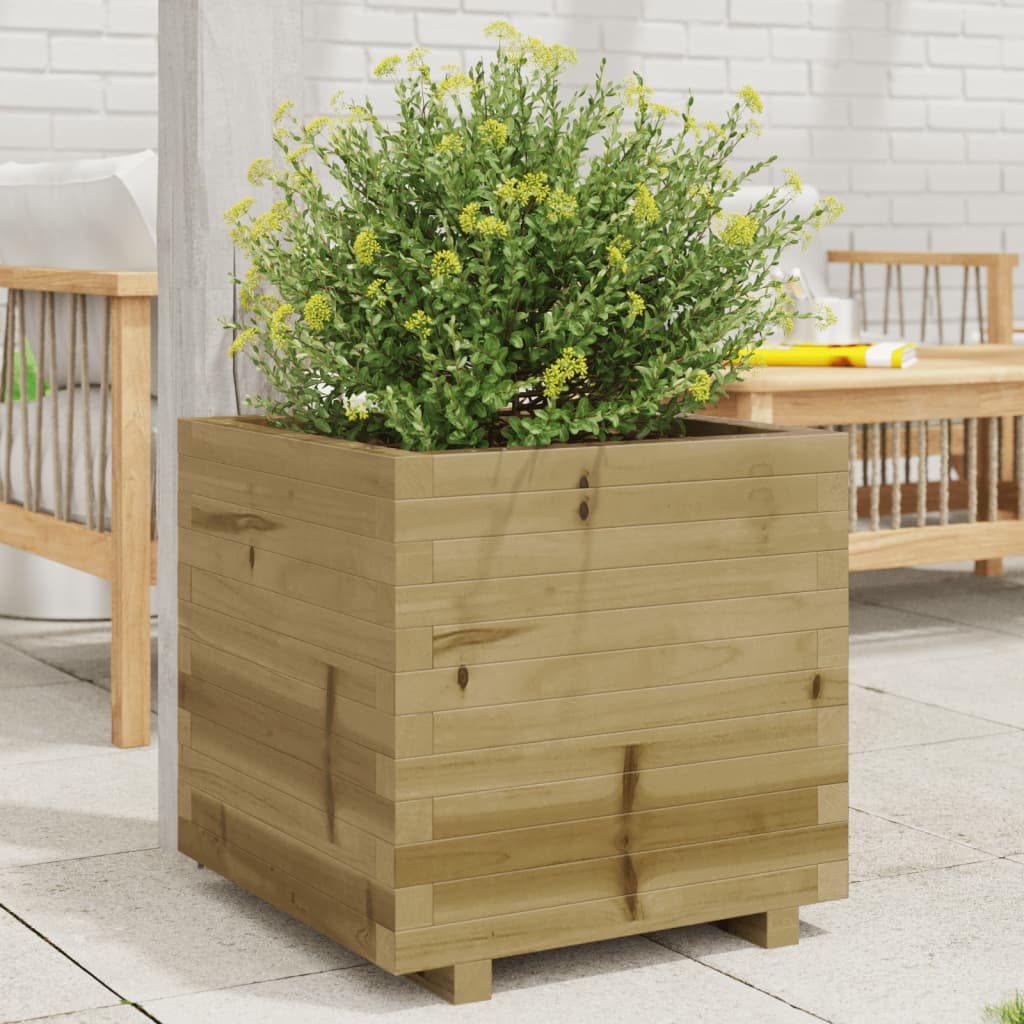 vidaXL Garden Planter 50x50x49.5 cm Impregnated Wood Pine