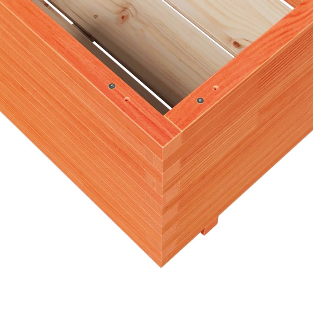 Garden Planter Wax Brown 70x70x49.5 cm Solid Wood Pine