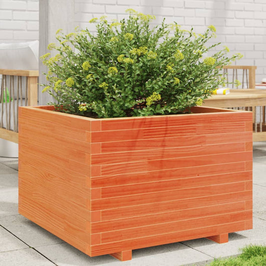vidaXL Garden Planter Wax Brown 70x70x49.5 cm Solid Wood Pine