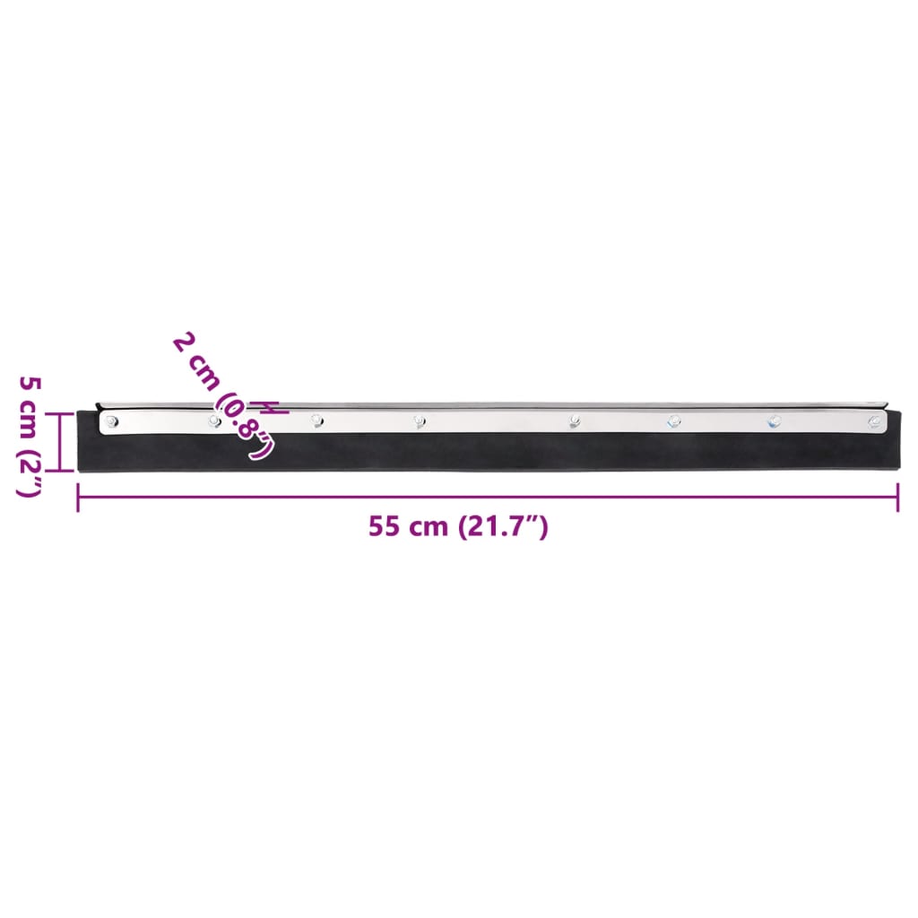 Floor Squeegee Heads 5 pcs 55x2x5 cm Steel and Rubber
