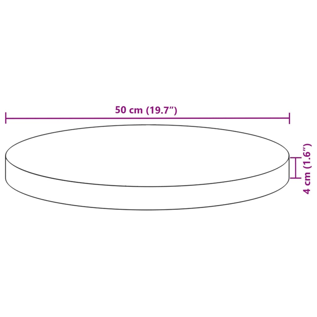 vidaXL Table Top Round Ø50x4 cm Solid Wood Acacia