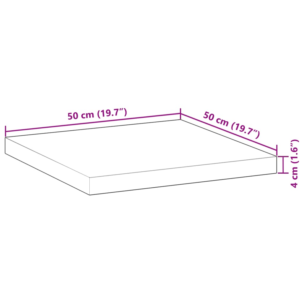 vidaXL Table Top Square 50x50x4 cm Solid Wood Acacia