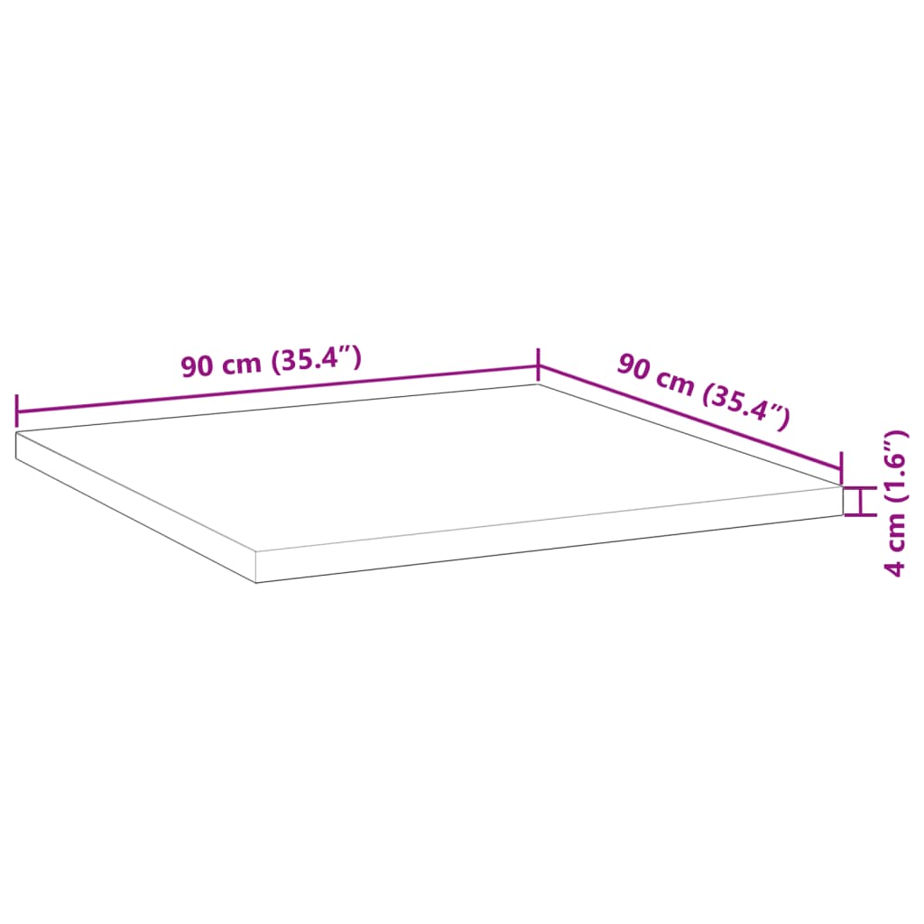 vidaXL Table Top Square 90x90x4 cm Solid Wood Acacia