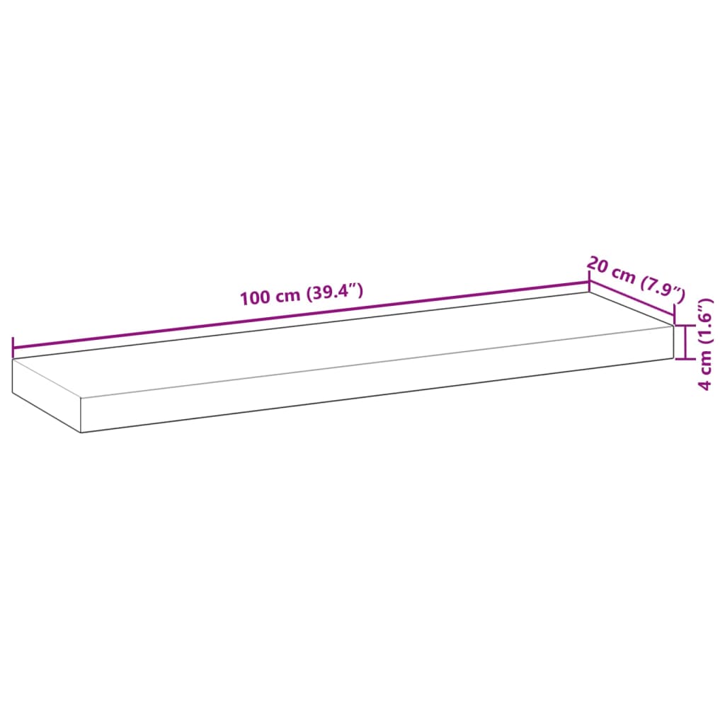 vidaXL Table Top 100x20x4 cm Rectangular Solid Wood Acacia