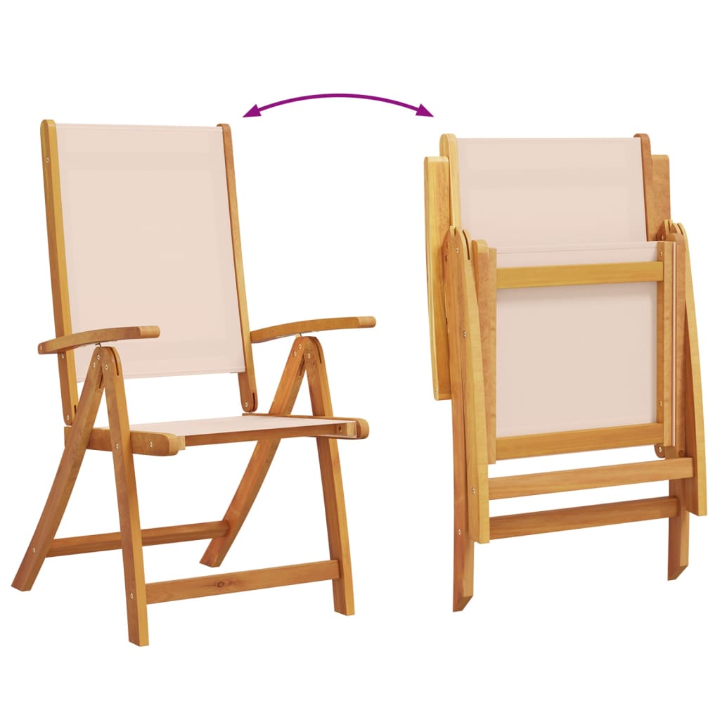 vidaXL Folding Garden Chairs 2 pcs Solid Wood Acacia and Textilene