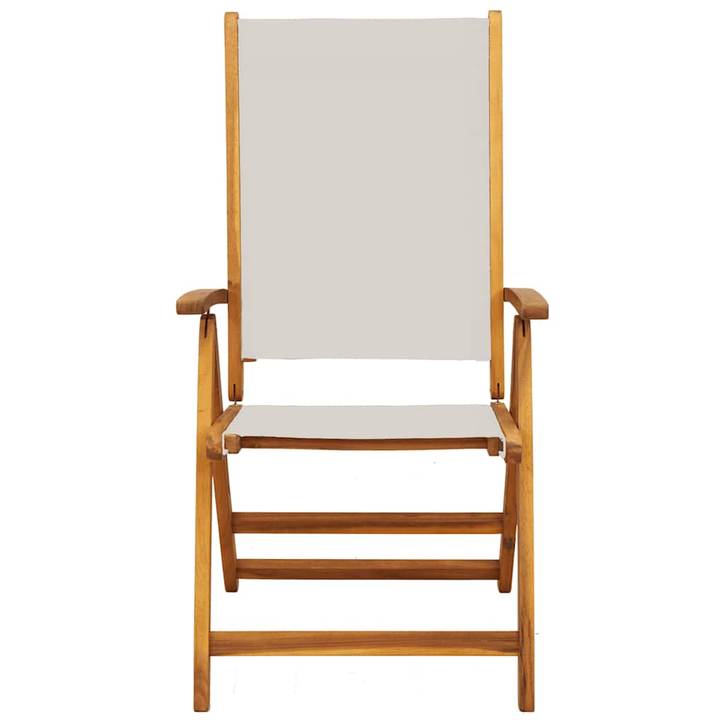 Folding Garden Chairs 2 pcs Solid Wood Acacia and Textilene