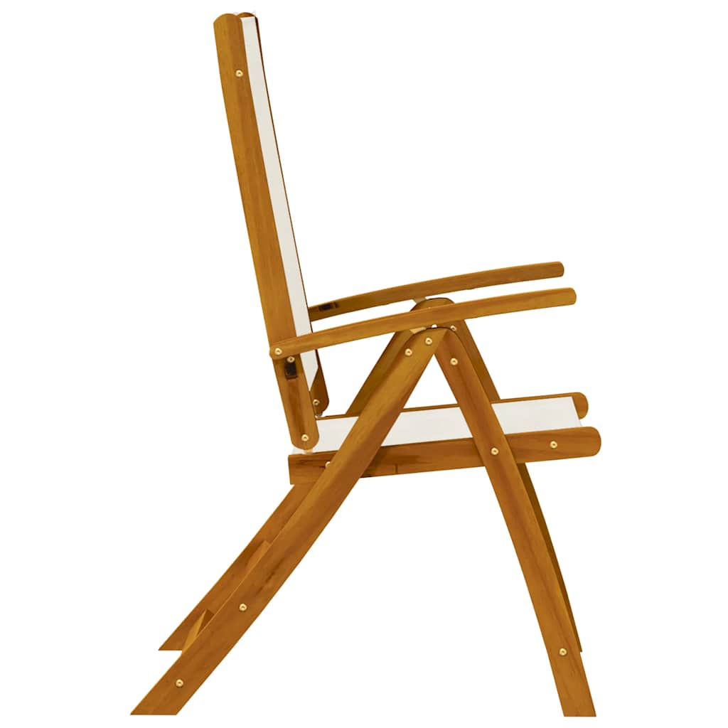 Folding Garden Chairs 2 pcs Solid Wood Acacia and Textilene