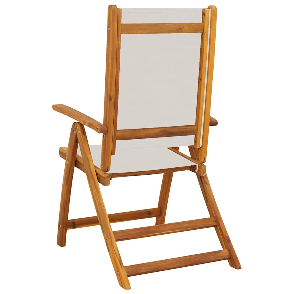 Folding Garden Chairs 2 pcs Solid Wood Acacia and Textilene
