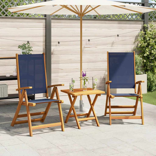 Folding Chairs 2 pcs Solid Wood Acacia and Textilene