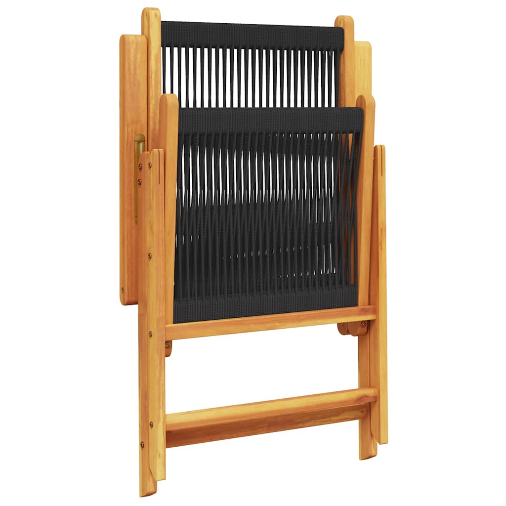 Garden Dining Set | Black | Solid Acacia wood | Medium