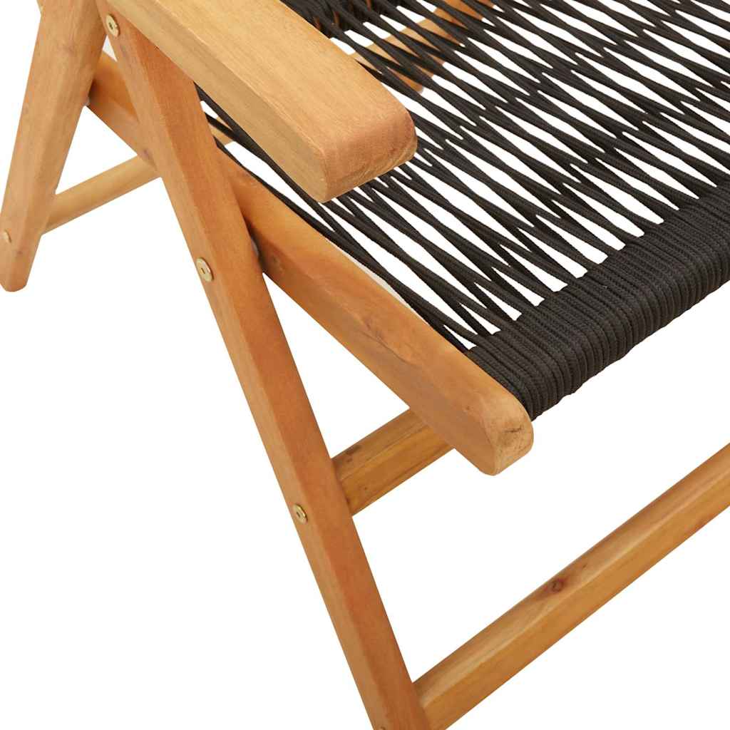 Garden Dining Set | Black | Solid Acacia wood | Medium