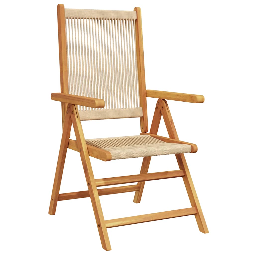 Garden Dining Set | Beige | Polypropylene and solid acacia wood | Large
