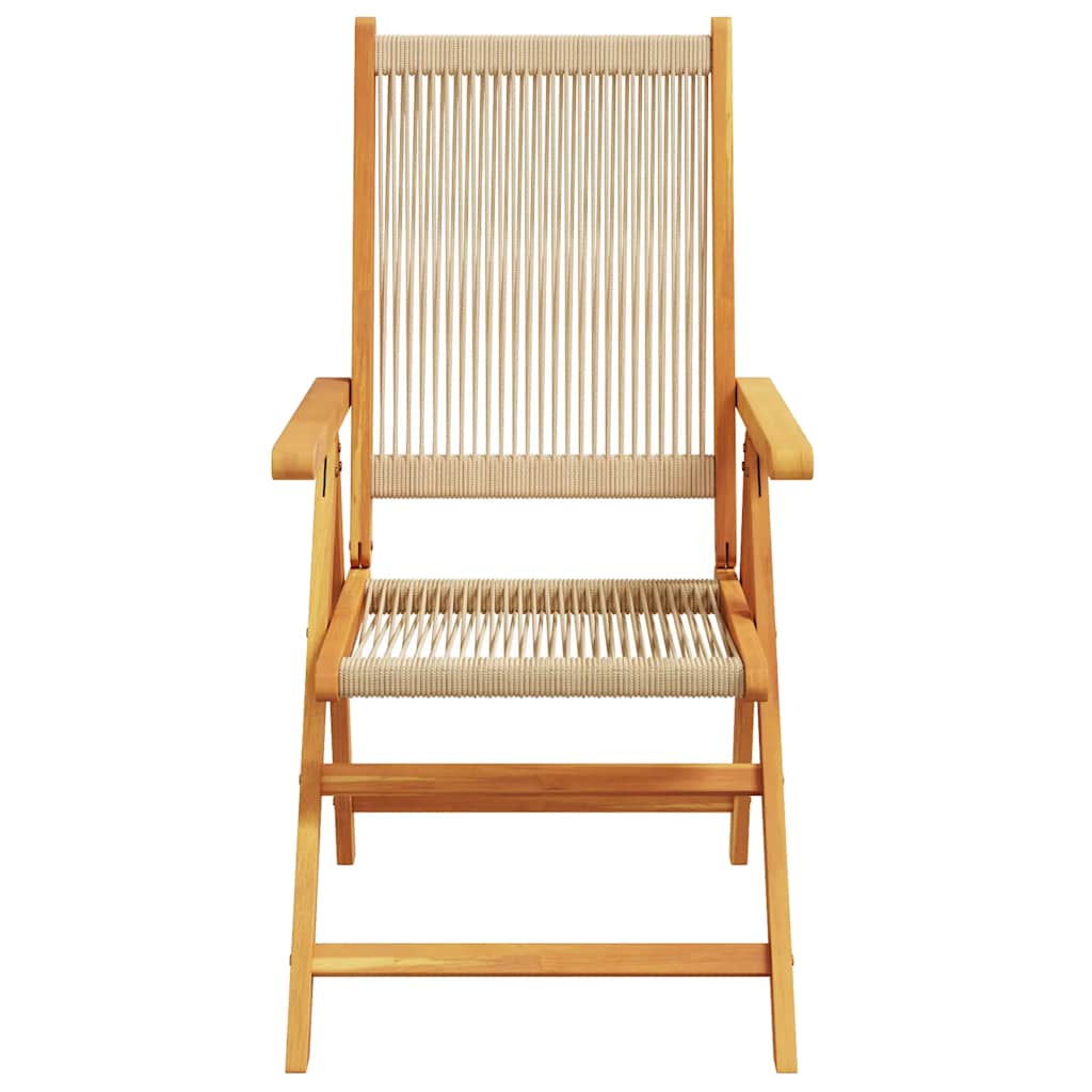 Garden Dining Set | Beige | Polypropylene and solid acacia wood | Large