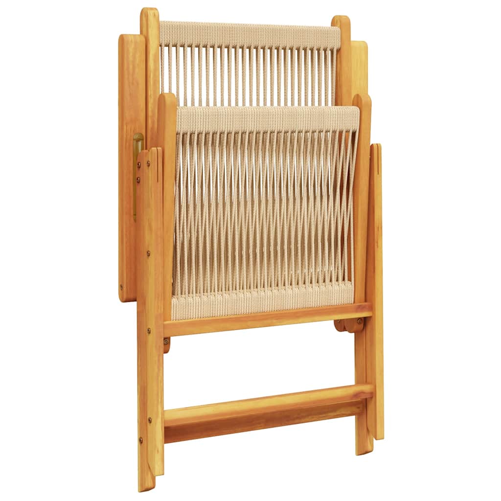 Garden Dining Set | Beige | Polypropylene and solid acacia wood | Large