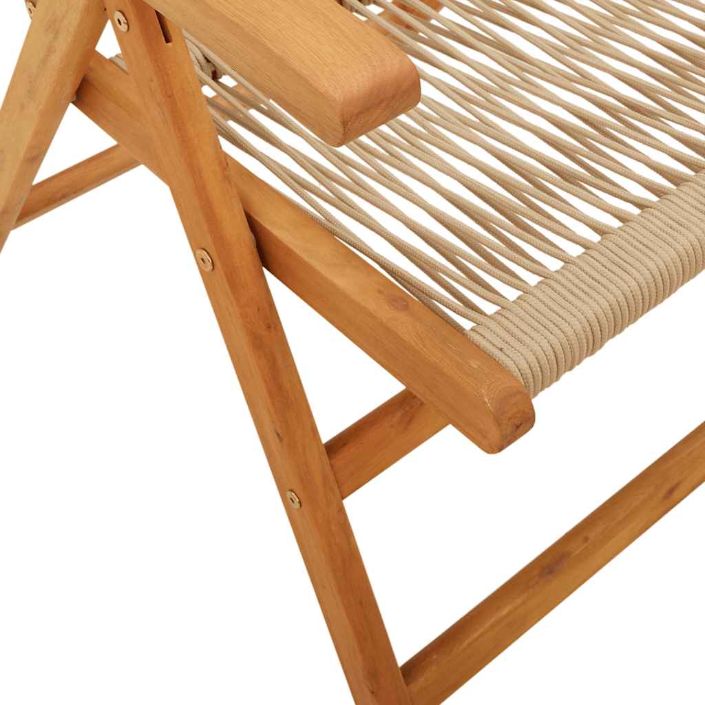 Garden Dining Set | Beige | Polypropylene and solid acacia wood | Large