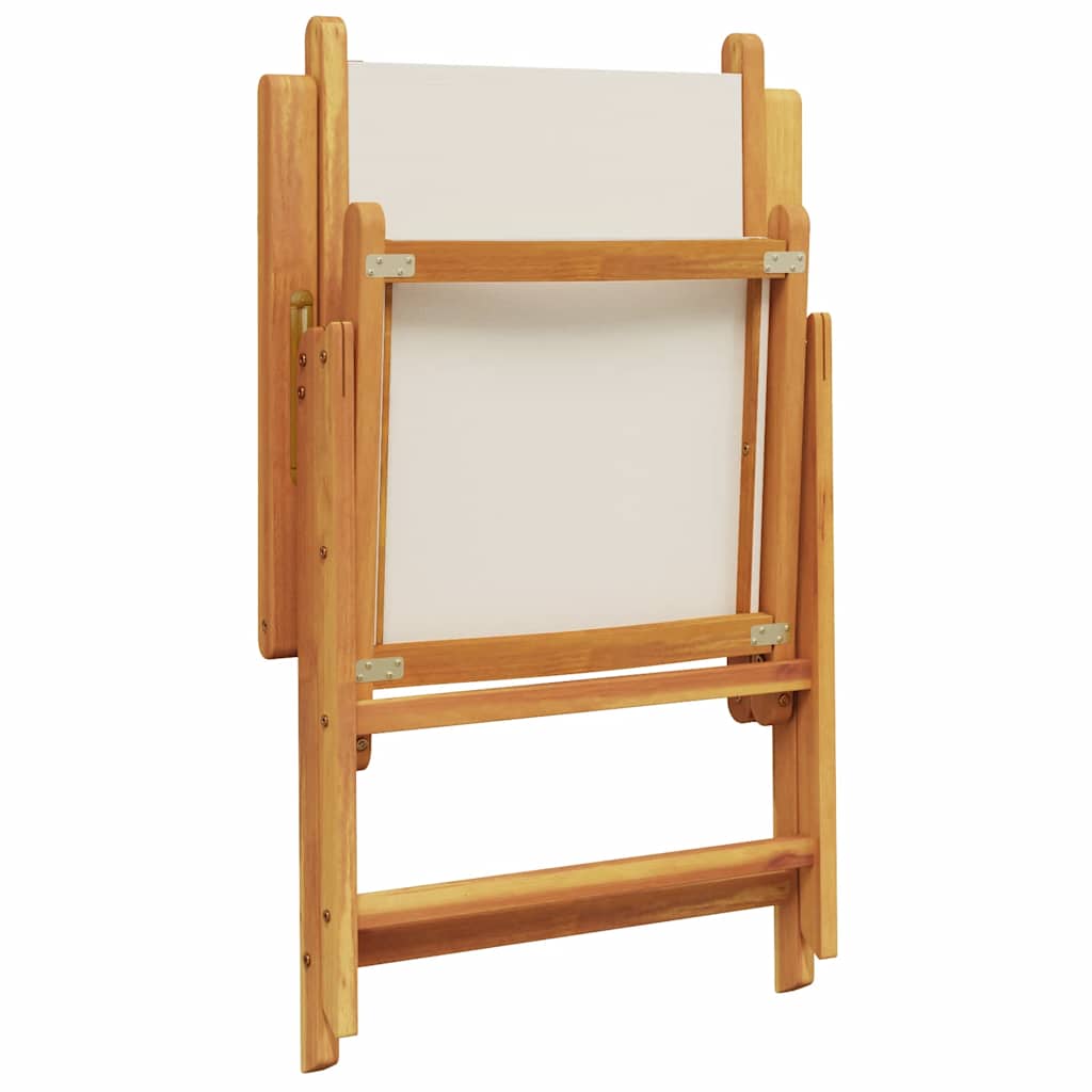 7 Piece Garden Dining Set Cream White Fabric and Solid Wood