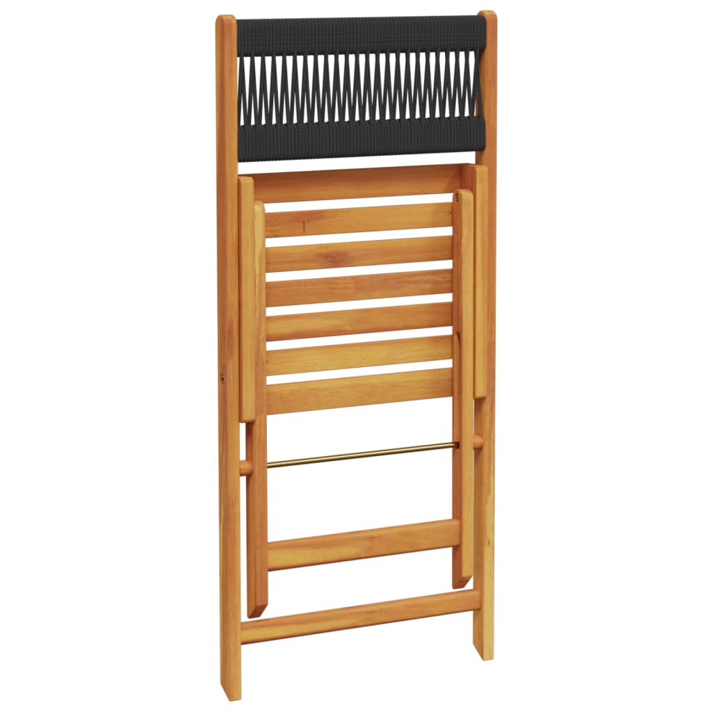 Bistro Set | Black | Solid acacia wood, Polypropylene | Compact