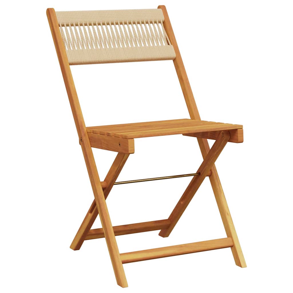 Bistro Set | Beige | Solid acacia wood | Medium |  Foldable  | Bistro Set