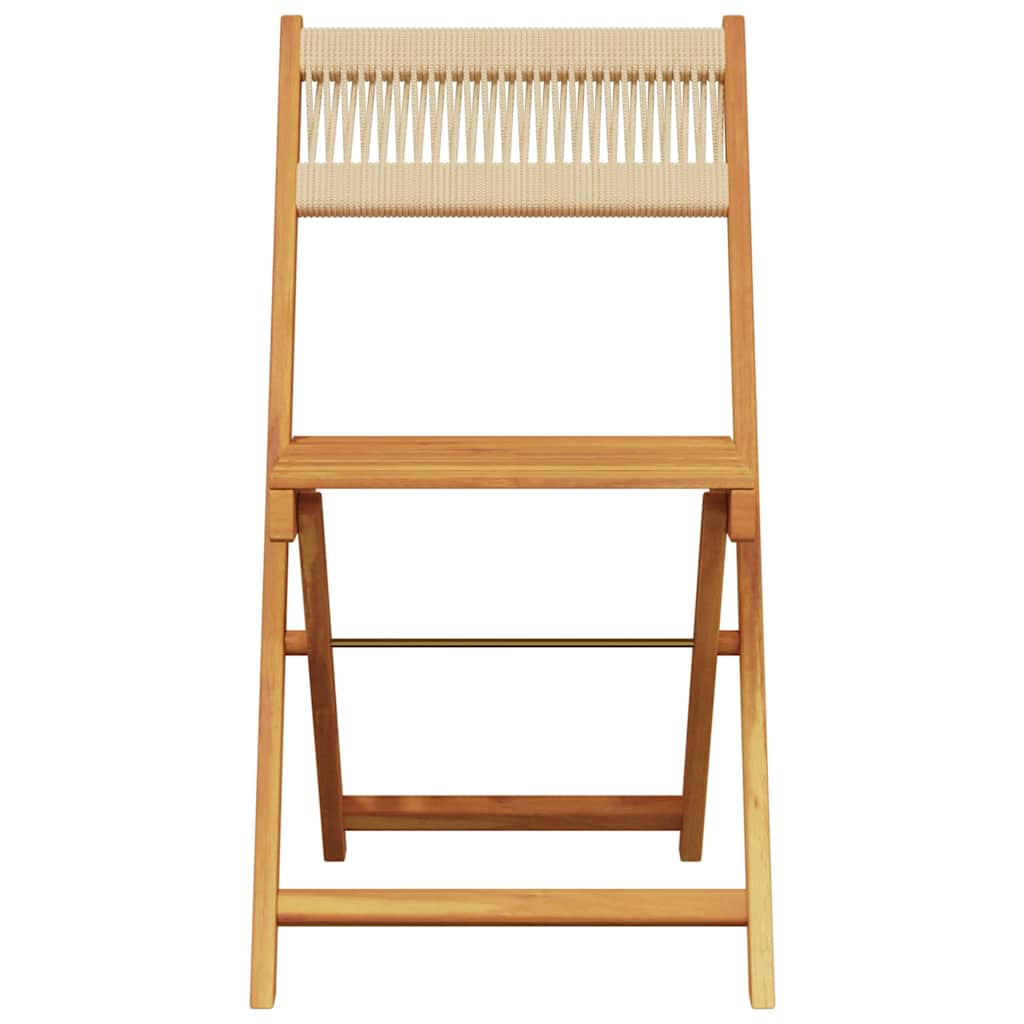 Bistro Set | Beige | Solid acacia wood | Medium |  Foldable  | Bistro Set