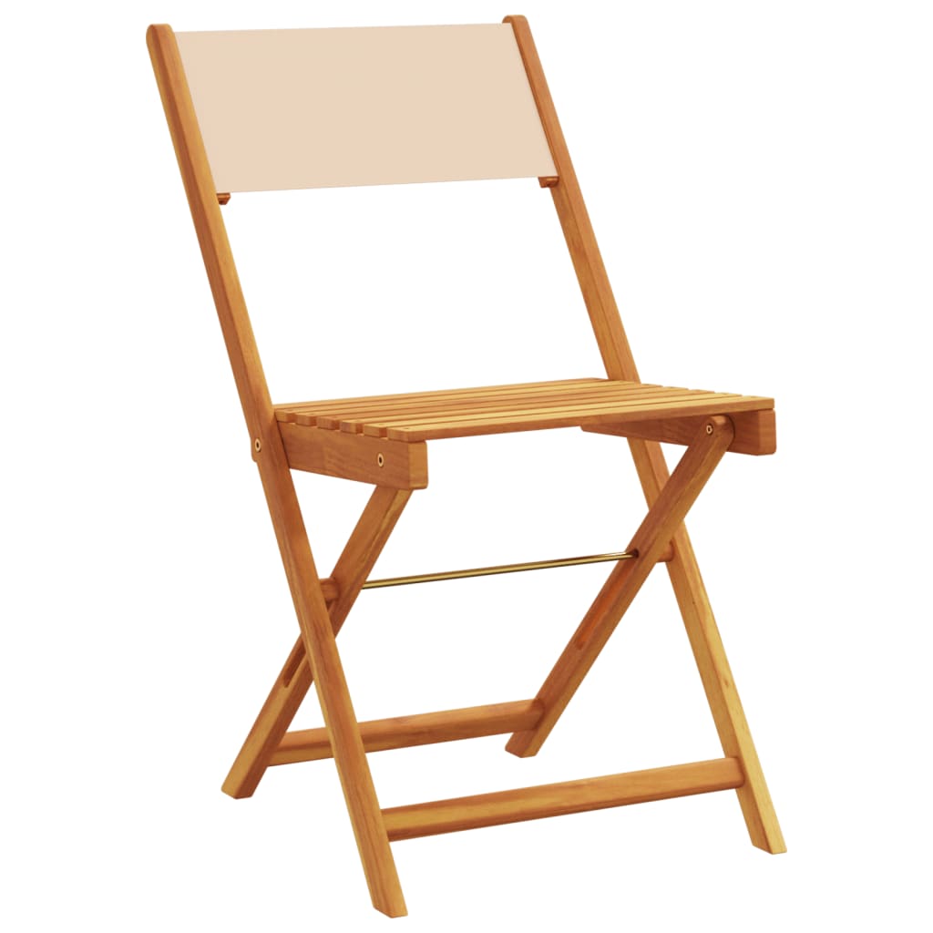 Bistro Set | Beige | Solid Acacia wood | Compact | Foldable | Bistro Set