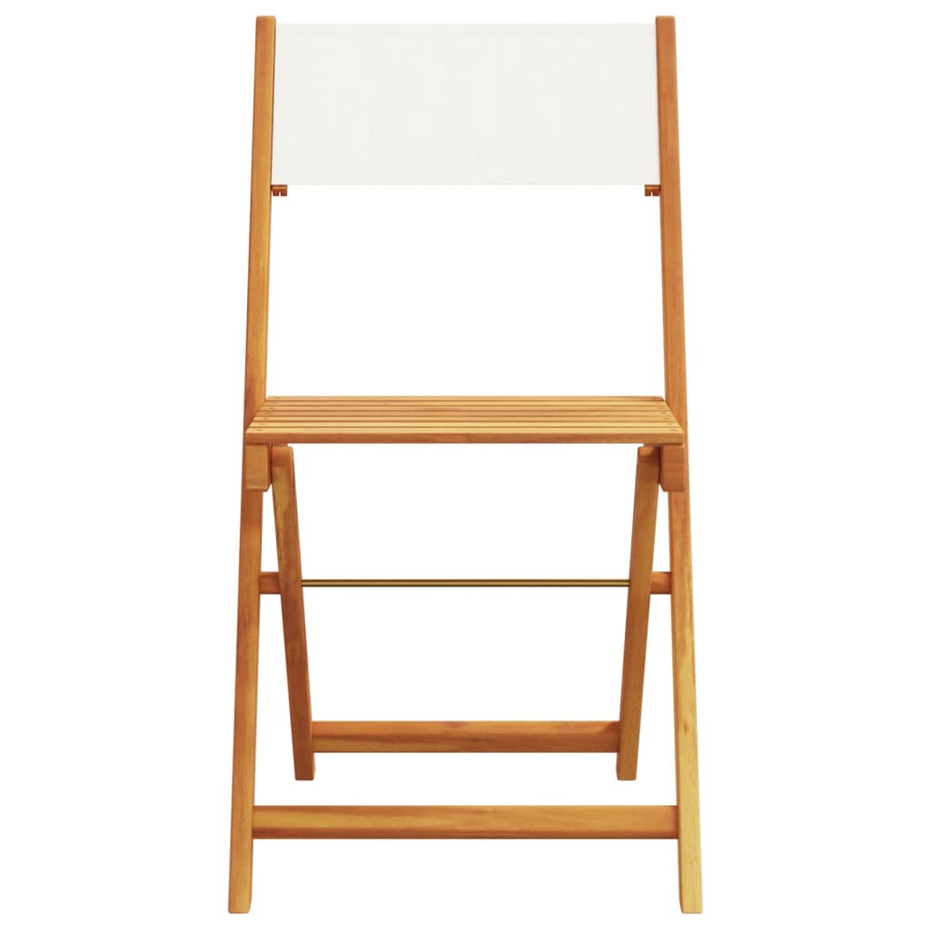 Bistro Set | Cream White | Solid Acacia Wood | 3 Piece Set | Foldable