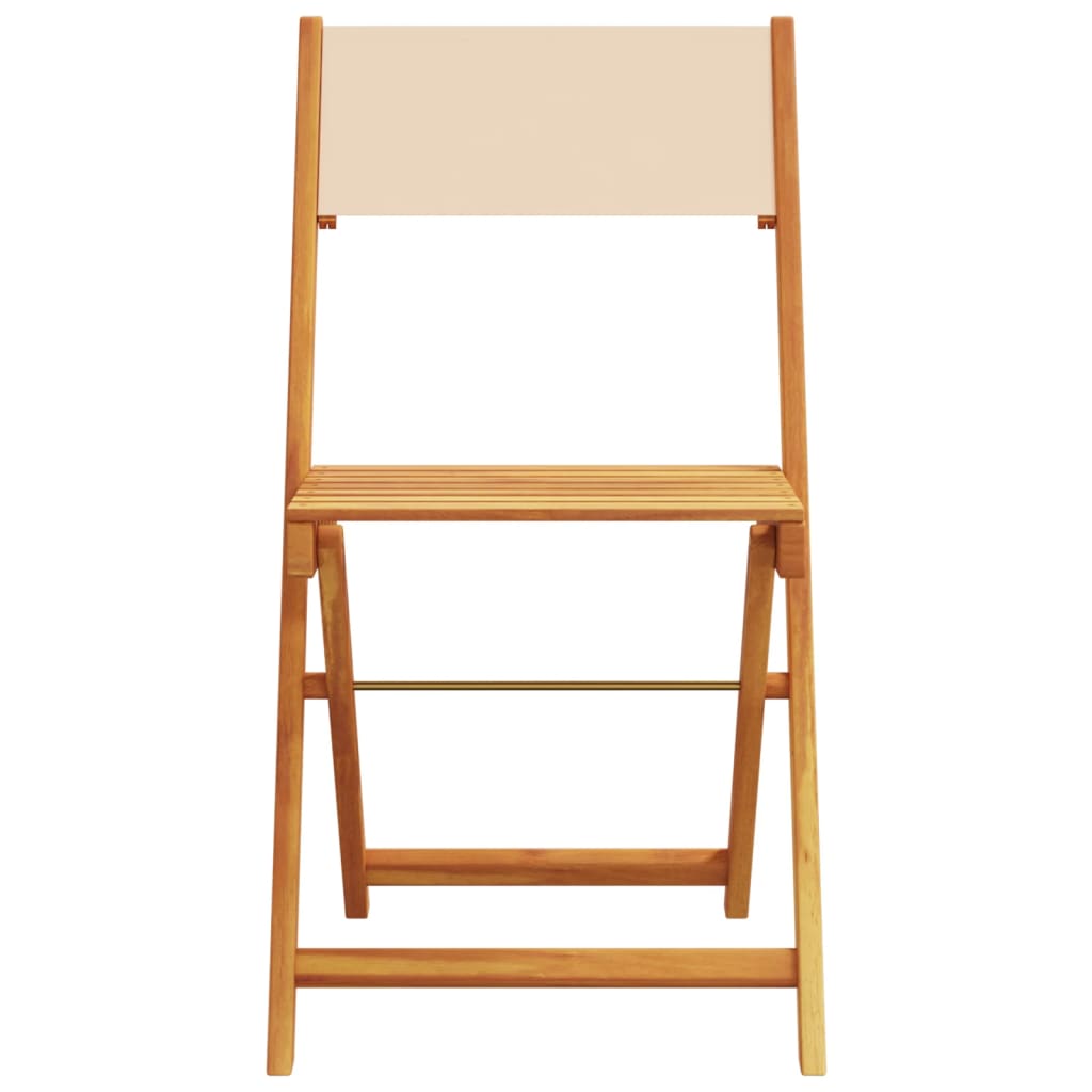 Bistro Set | Beige | Solid acacia wood | Compact | Foldable | Bistro Set