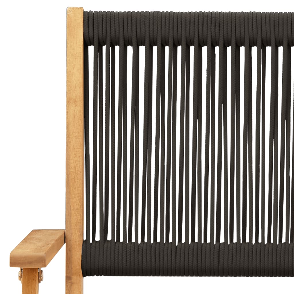Bistro Set | Black | Solid acacia wood, Polypropylene | Compact