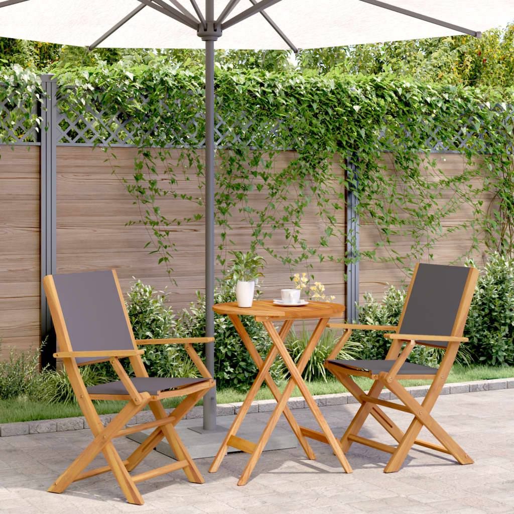 Bistro Set | Anthracite | Solid acacia wood, polyester fabric | Small