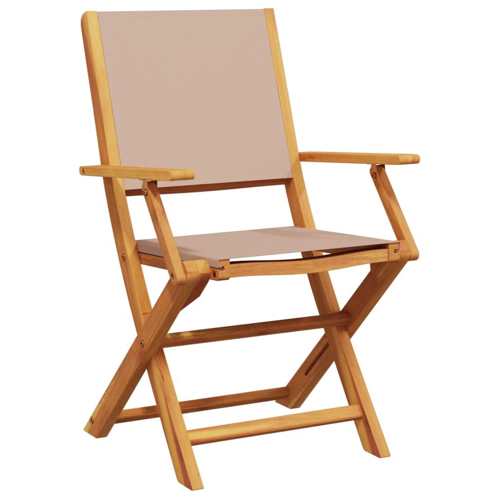 Bistro Set | Taupe | Solid Acacia wood, 100% Polyester Fabric | Compact