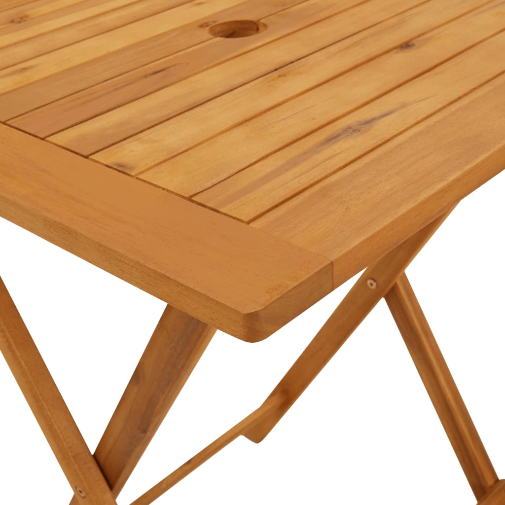 Bistro Set | Black, Natural Wood | Solid Acacia wood, Polypropylene