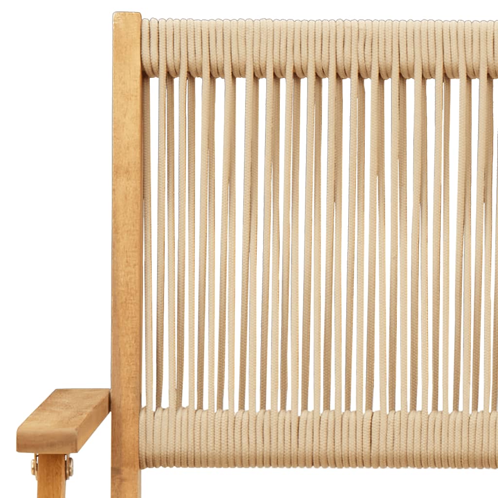 Bistro Set | Beige | Solid acacia wood, Polypropylene | Compact
