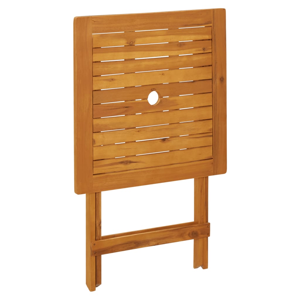 Bistro Set | Cream White | Solid Acacia Wood | 2-Seater | Foldable