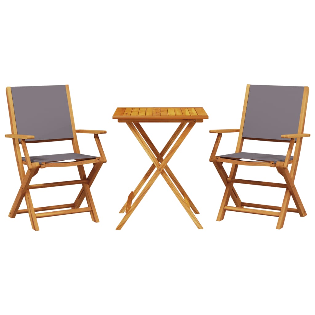 Bistro Set | Anthracite | Solid Acacia wood, 100% polyester fabric