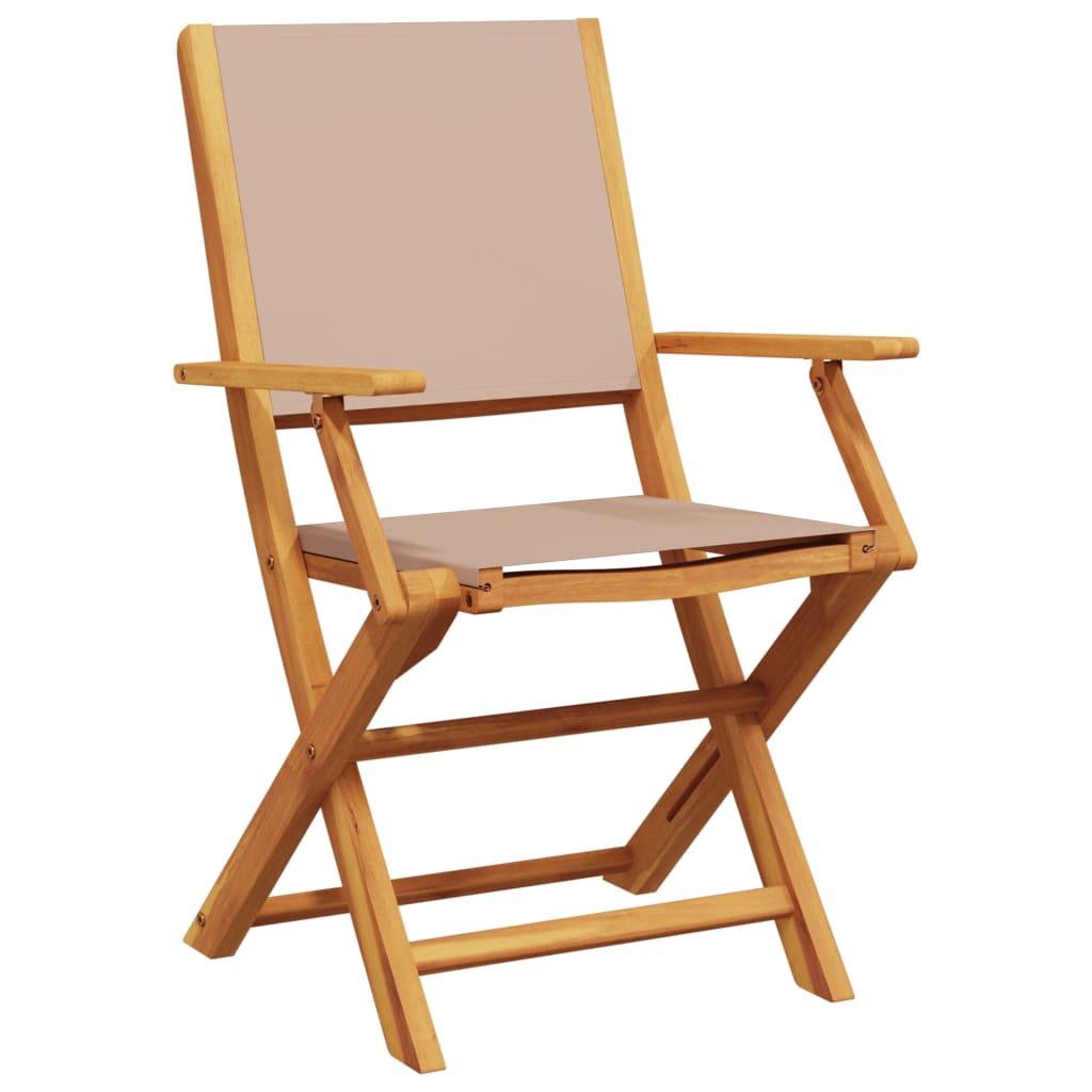 Bistro Set | Taupe | Solid Acacia wood, 100% polyester fabric | Compact