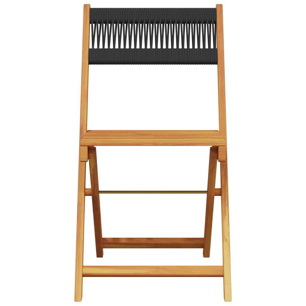 Bistro Set | Black | Solid acacia wood and polypropylene | Small