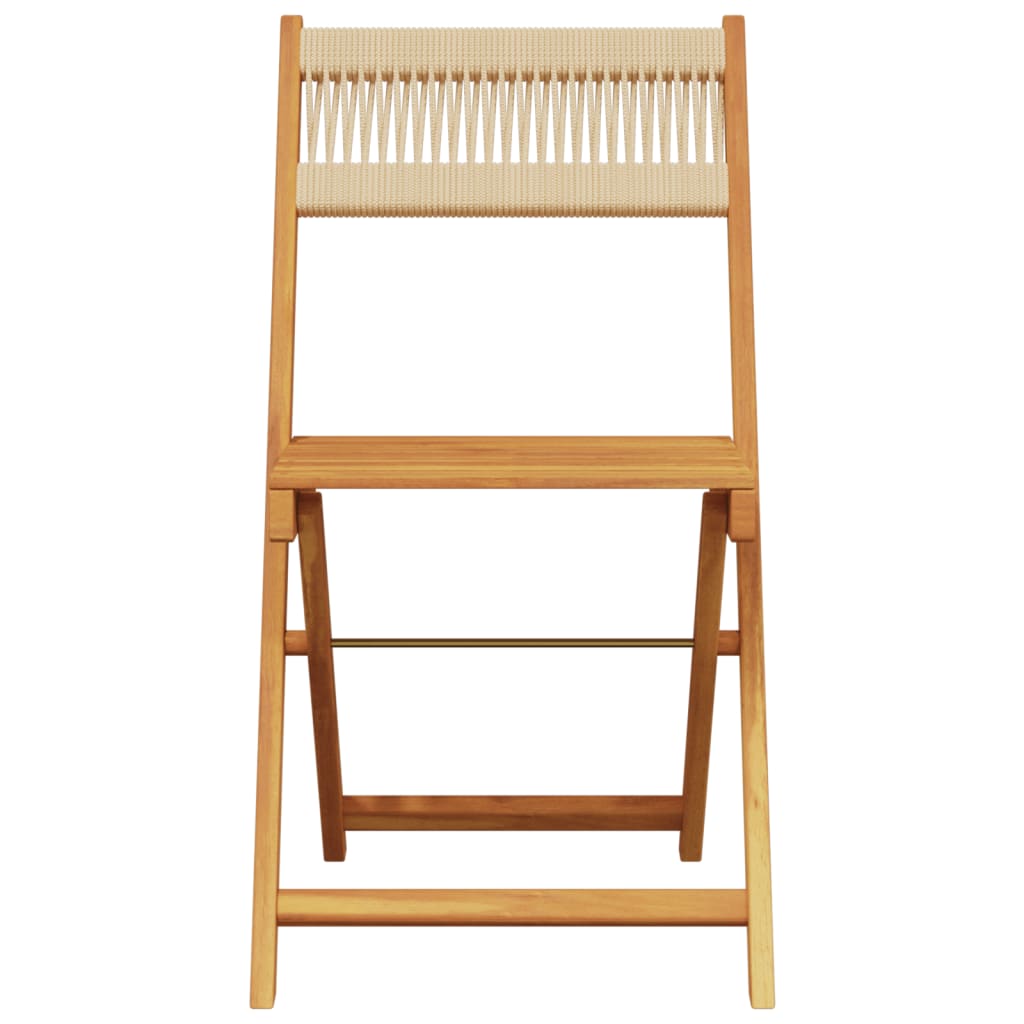 Bistro Set | Beige | Solid acacia wood with an oil finish, Polypropylene