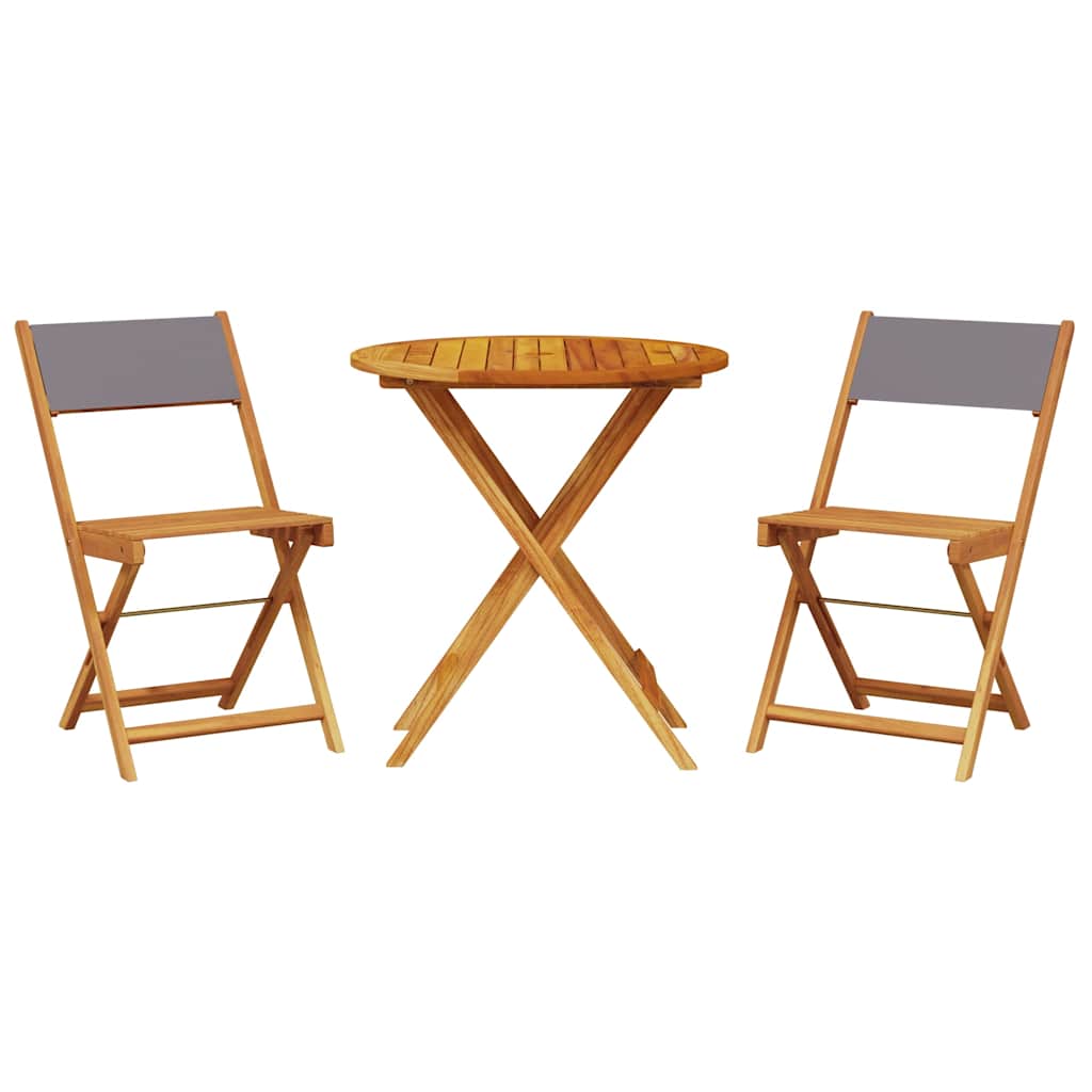 Bistro Set | Anthracite | Solid acacia wood, 100% polyester fabric