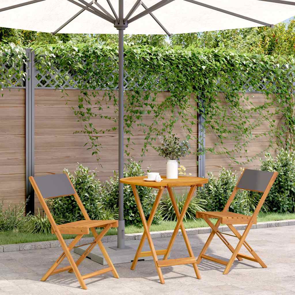 Bistro Set | Anthracite | Solid acacia wood, 100% polyester fabric