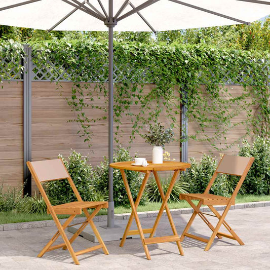 Bistro Set | Taupe, Wood | Solid acacia wood, polyester fabric | Medium
