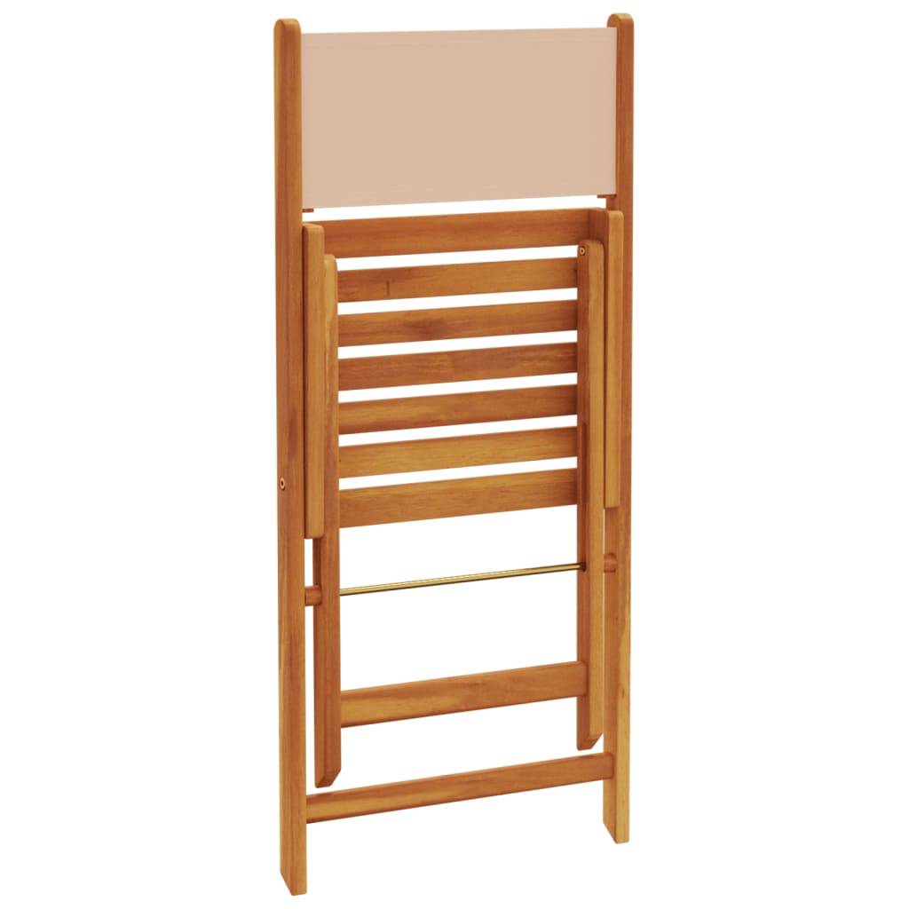 Bistro Set | Beige | Solid Acacia wood | Small | Foldable | Bistro Set