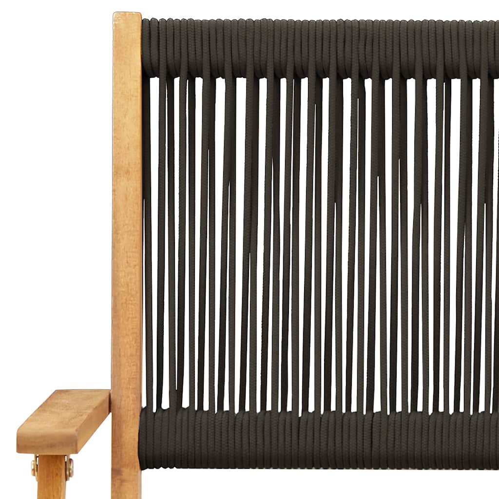 3 Piece Bistro Set Black Polypropylene and Solid Wood