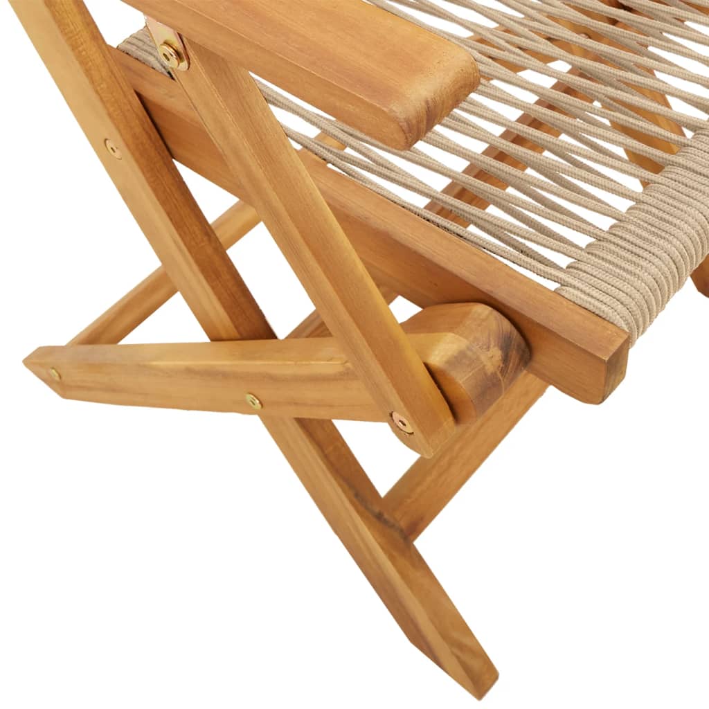 Bistro Set | Beige | Solid acacia wood, Polypropylene | Medium | Foldable