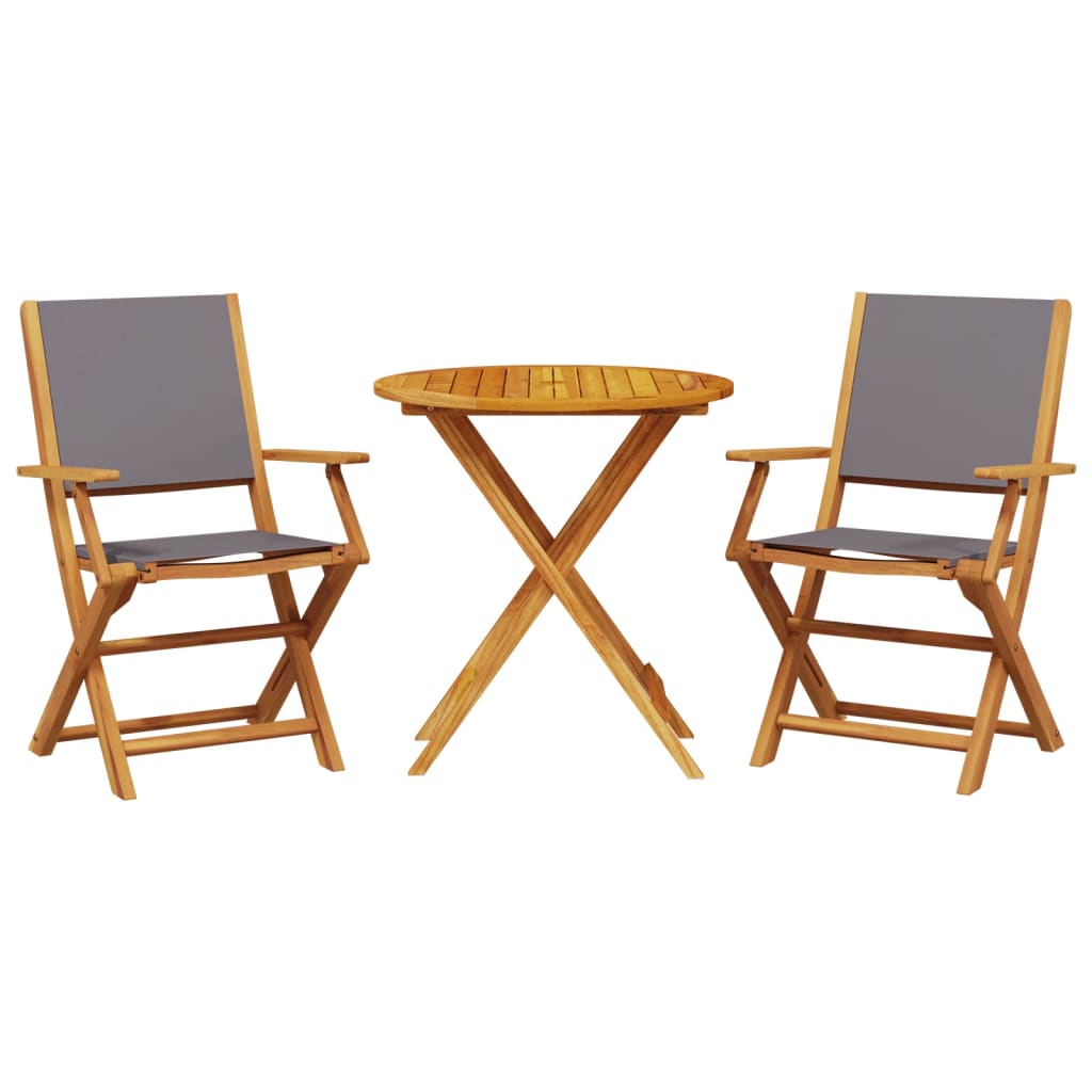 Bistro Set | Anthracite | Solid acacia wood, 100% polyester fabric