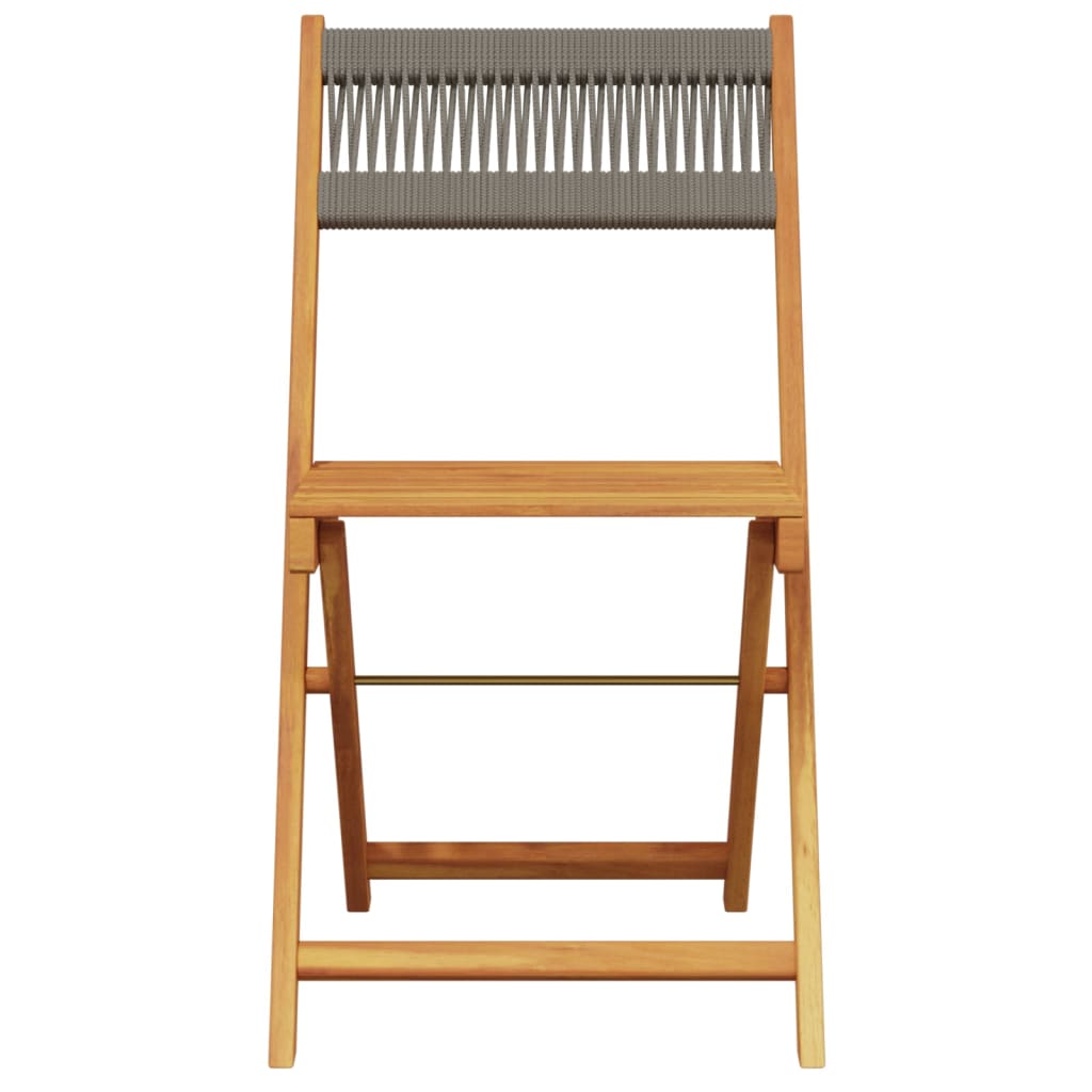 Bistro Set | Grey | Solid acacia wood, Polypropylene | Foldable