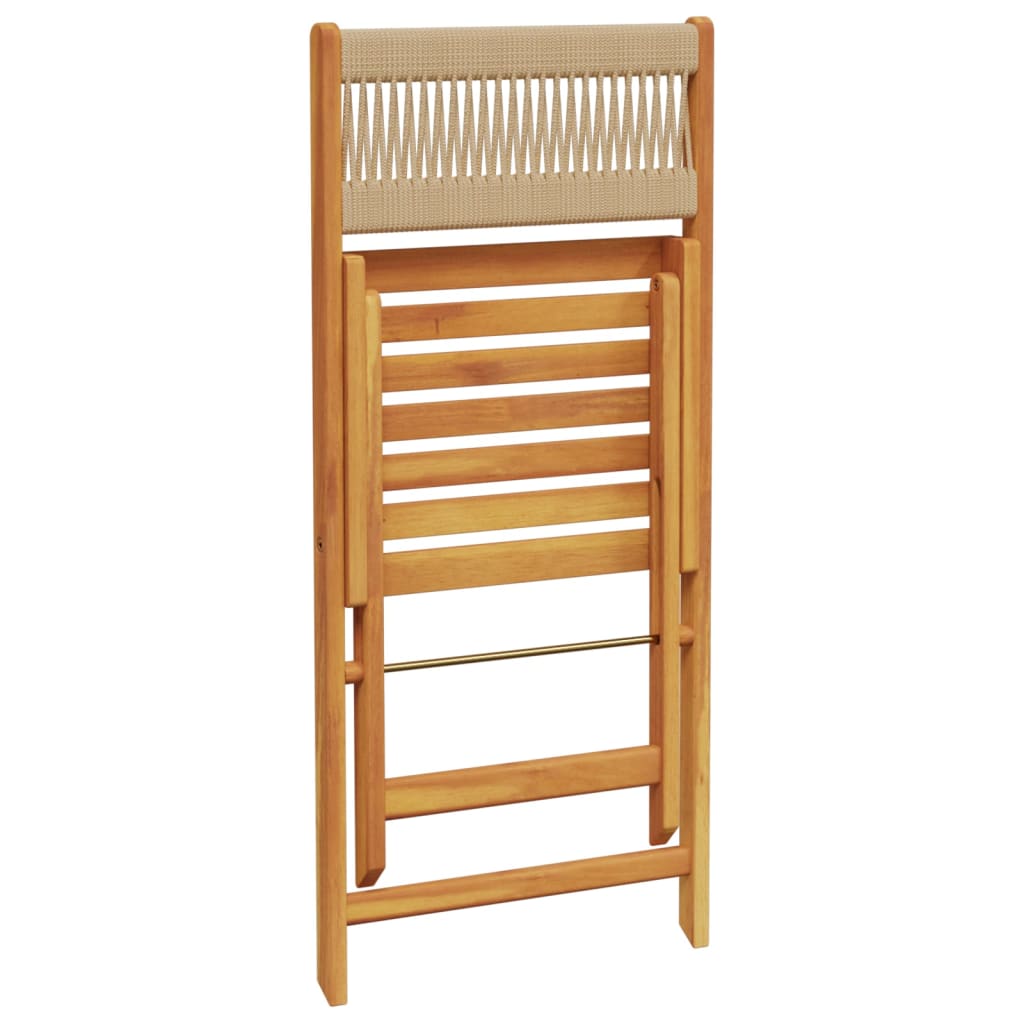 Bistro Set | Beige | Solid acacia wood, polypropylene | Small | Foldable