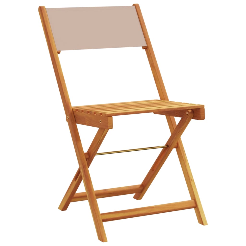 Bistro Set | Taupe | Solid acacia wood, 100% polyester | Compact